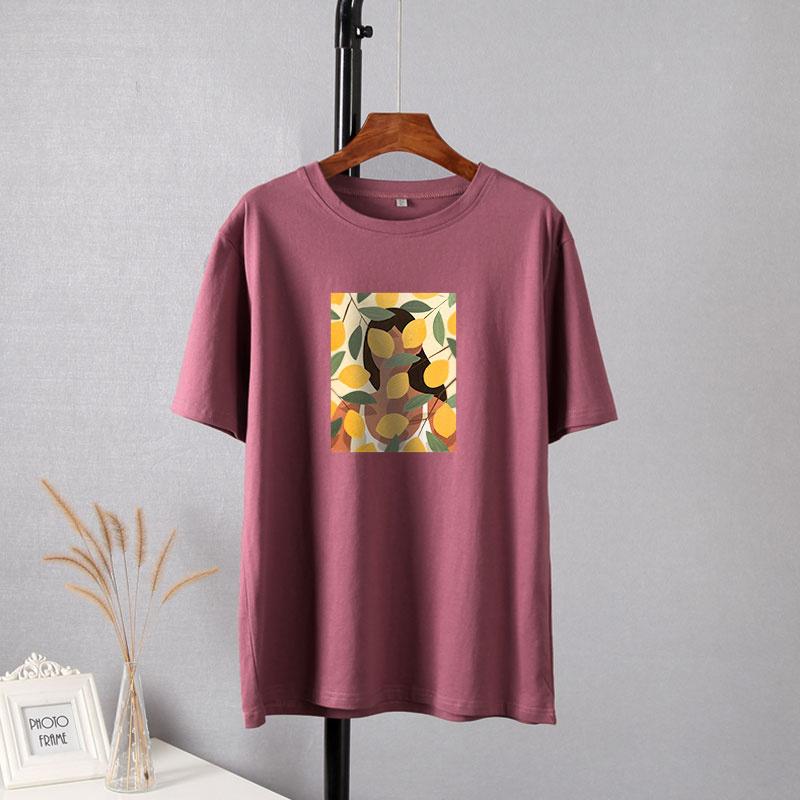 Hirsionsan Vintage Printing Cotton T Shirts Women New Soft Harajuku Loose Female Tees England Style Summer Casual Tops Gotic Graphic T Shirt