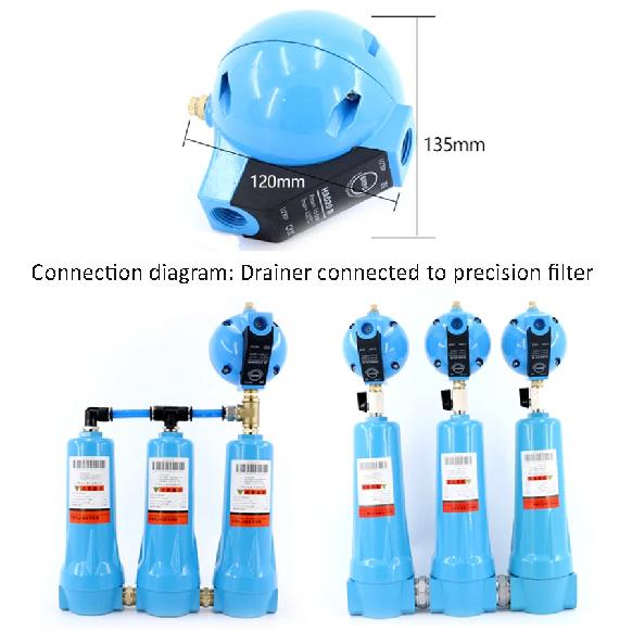 Air Compressor Refrigerated Dryer Filter Terminal HAD20B Drain Valve Spherical AOK20B Automatic Drainer