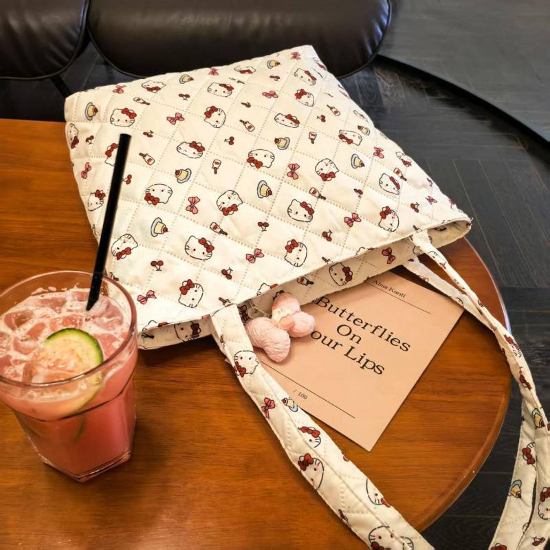 

Casual messenger bag large-capacity new simple and versatile single shoulder tote fashion class thickened cotton-filled upgraded version