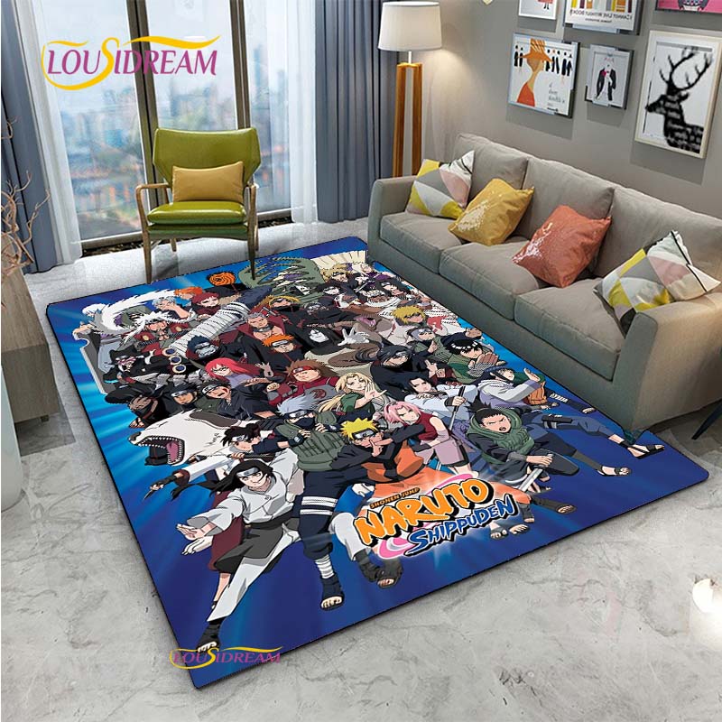 Naruto Cartoon Anime Carpet for Living Room Bedroom Cute Rugs Kitchen Table Door Kids Un-slip Floor Mats Alfombra Birthday gift