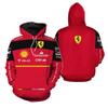 Ferrari Hoodie 3D Print Carlos Driver Team F1 Sweatshirt Youth Loose Fit Sportswear