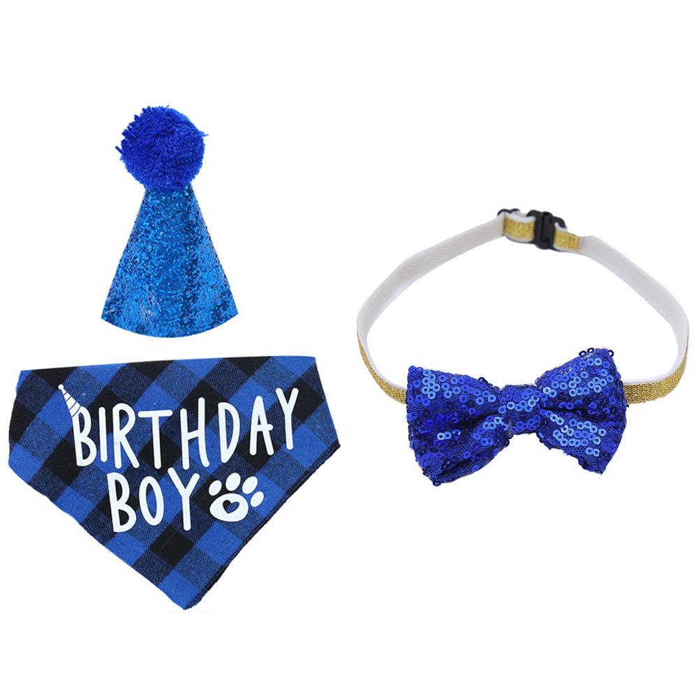 Pet Birthday Set Saliva Towel Triangle Towel Hat Pet Party Decoration Supplies Modeling Outdoor Creativity