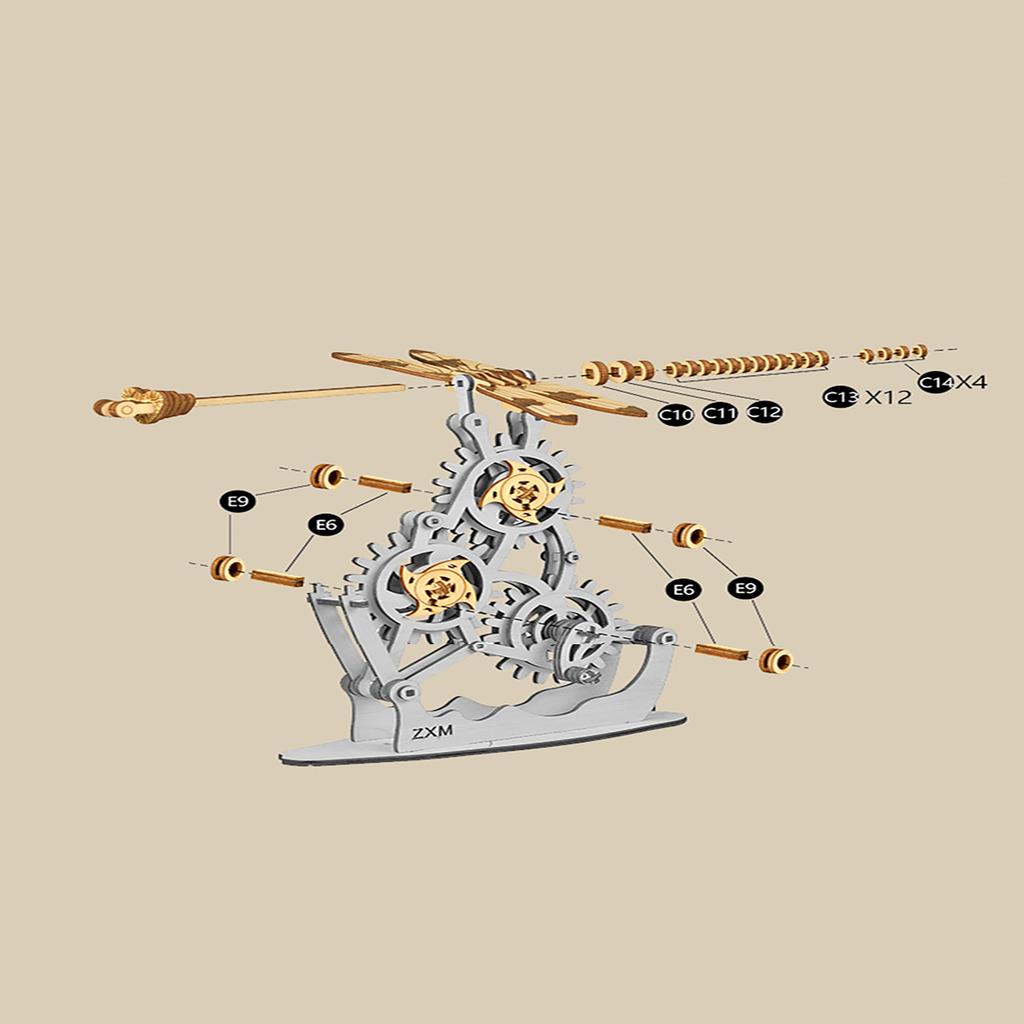 dragonfly 3D Car Wooden Puzzle, Scale Model,DIY Model Kit, Handcraft Gift,Home Decoration,Mechanical Model Kit, Building Toy