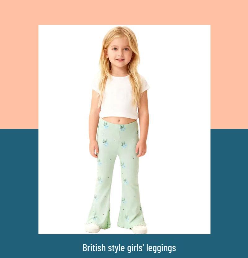 European & American Girls' Fashion Bell Bottom Leggings - Spring/Autumn Children's Outerwear Long Pants