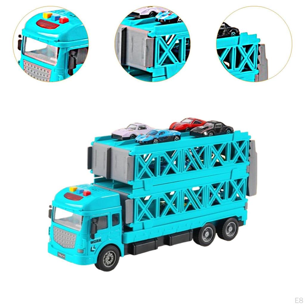 Cars Storage and Transporter Toy Truck Hauler Launch Vehicles Play Set,with Cars,Transport
