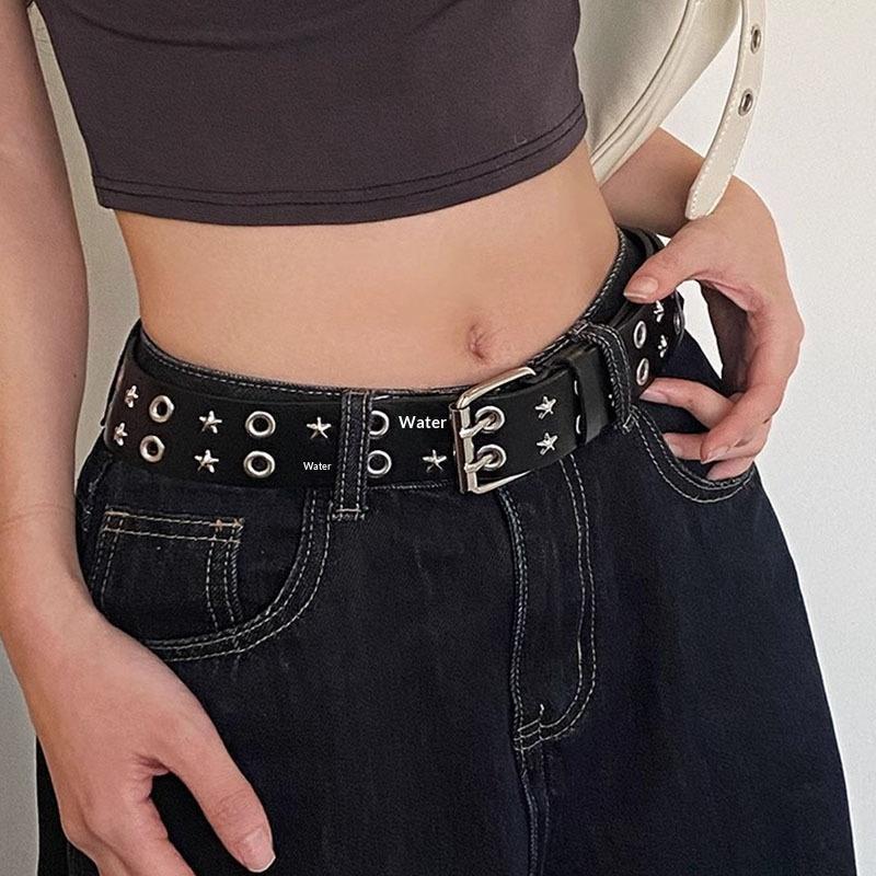 Women's Rivet Belt Fashion Casual Punk Style Pu Leather Waistband Personalized Waistband Decoration Accessory