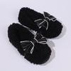 Cross-border versatile bow Doudou shoes fluffy bag heels home warm plush cute non-slip casual shoes
