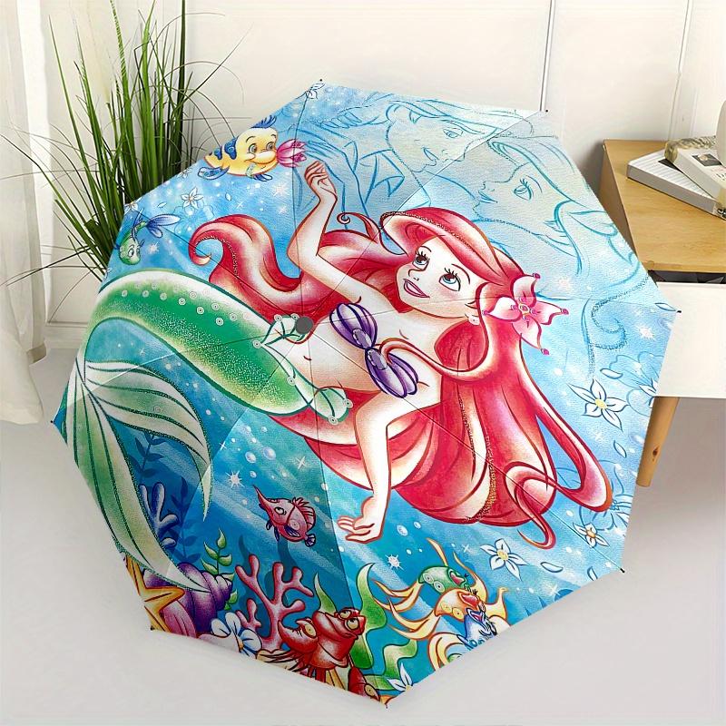 

Mermaid,Ocean Themed Automatic Opening and Closing Folding Umbrella, Reinforced 8 Ribs, Compact Travel Design, Fashionable Folding Umbrella,
