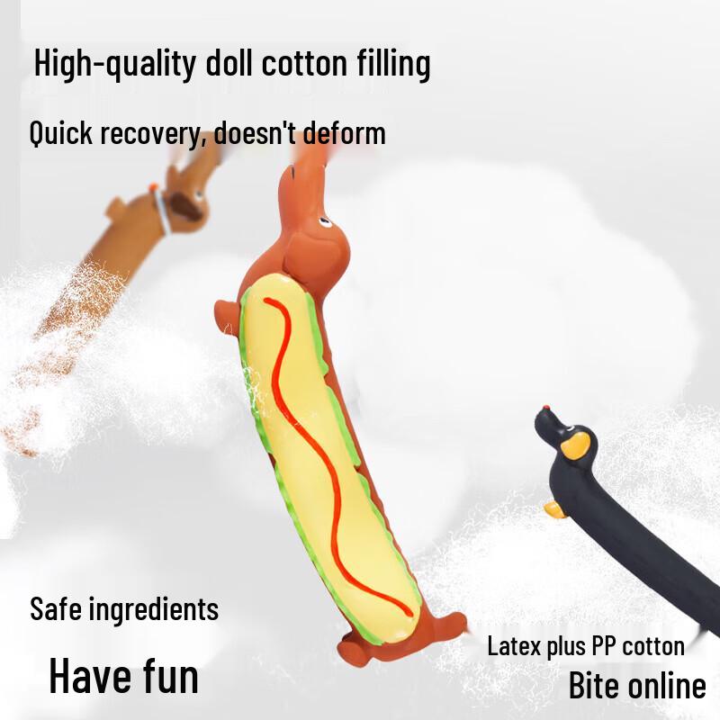 EETOYS Hot Dog Latexová pískací hračka pro psa