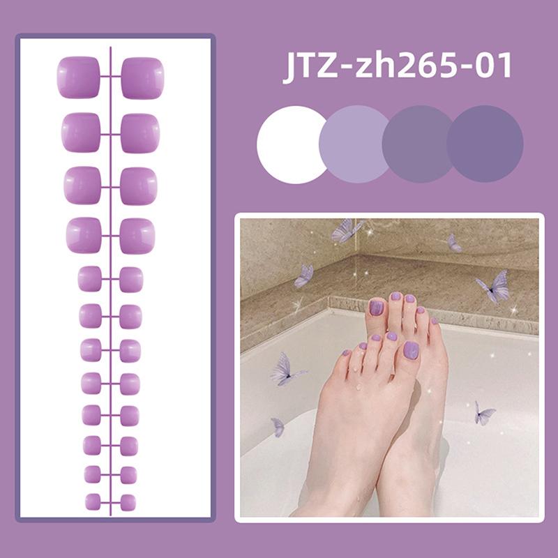 24Pcs Solid Color Simple Toenail Stickers Full Sticker Full Toenail Stickers Toenail Simple Removable Toenail Stickers