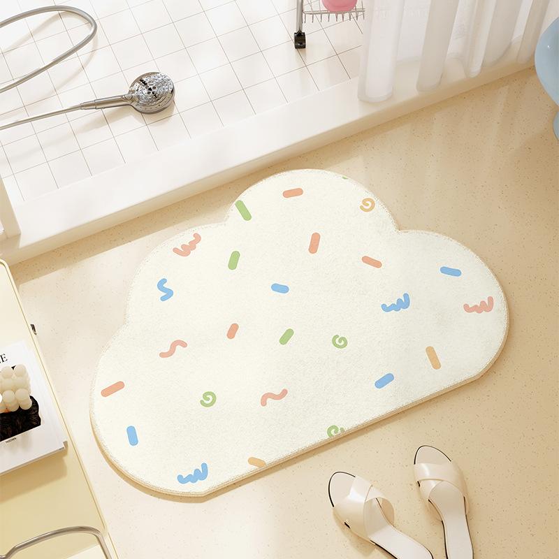 

Creamy Style Cashmere Floor Mat Bathroom Door Absorbent Anti-slip Floor Mat Household Thickened Cooling Pad 40 * 60cm