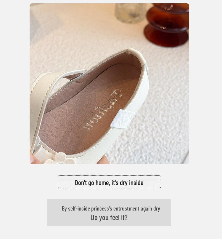 Dívčí kožené Mary Jane boty s měkkou podrážkou - Sladký styl, Protiskluzové dětské princeznovské boty