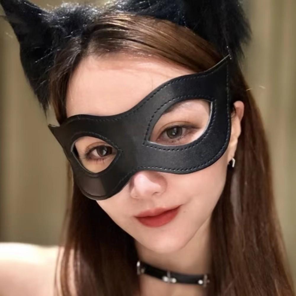 Masquerade PU Leather Mask Gothic Style Cosplay Mask Unisex Half Face Mask  Role Play