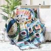 Textile City Ins Peacock Figure Double Sided Throw Blanket Soft Comfy Home Decor Sofa Cover Quality Dust Bedspread