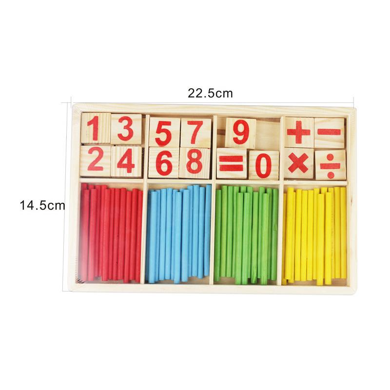 

Children s math teaching aids, counting sticks, arithmetic learning box, wooden educational toys, Montessori education