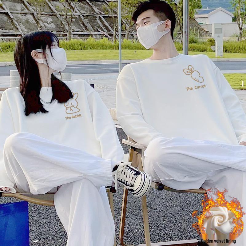 High-End French Fleece Sweatshirts: Trendy Couple Outfits for Autumn/Winter 2025