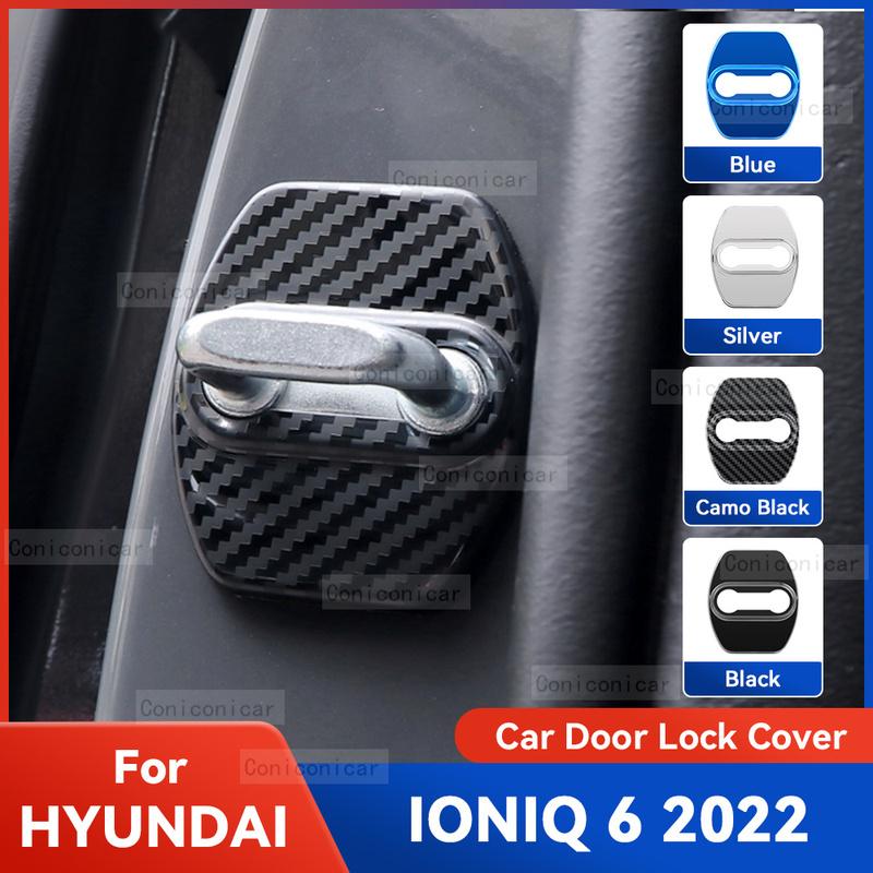 Auto Car Door Lock Protect Cover Emblems Case Stainless Steel Decoration For HYUNDAI IONIQ 6  Protection Accessories