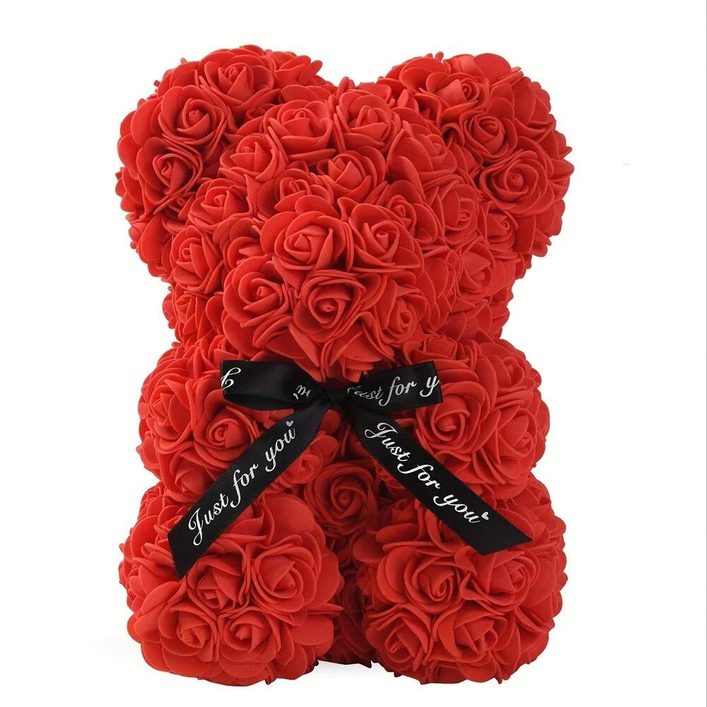 

Романтический День святого ВалентинаКреативный вечный цветок, медведь из роз, рождественский подарок, медведь-обнимашка из роз, свадебный цветочный декор, подарок красный
