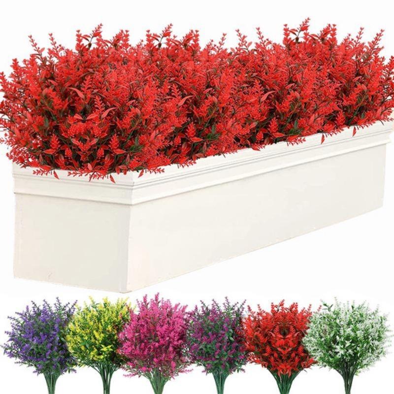 10PCS Artificial Lavender Flower, Outdoor Lavender Flower Plastic Plant, Artificial Flower Artificial Plant, Home Porch Home Decoration