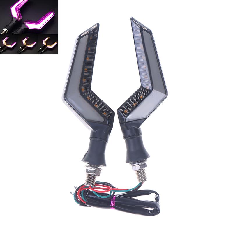 

2PCS/Set Motorcycle Turn Signal Lights 12V LED Flowing Water Indicator Lamp Daytime Running Light Rear Tail Blinker Flasher 2PCS