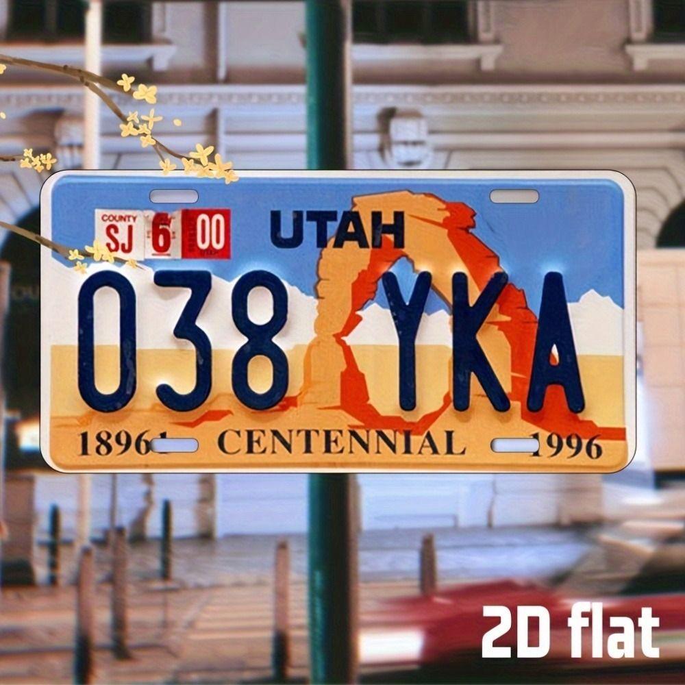 Metal Wall Poster Bangkok License Plate, Tuk Tuk Night City Temples Street Scene, Bar Decor, 20x30cm