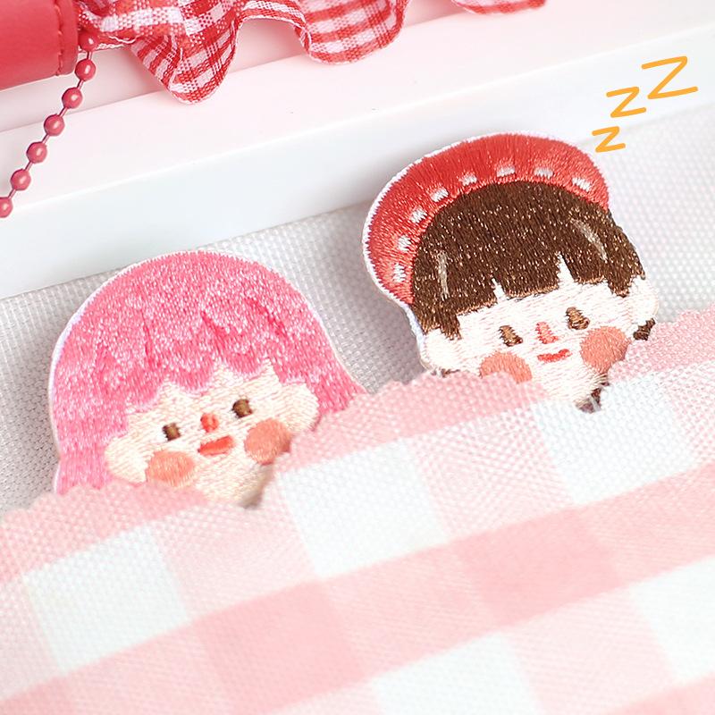 Naklejka z tkaniny z uroczym haftem Paste Girl, naklejka dekoracyjna na telefon komórkowy, notatnik, naszywka do zakrywania dziur na ubrania, czapki