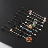 Stainless Steel Barbell Bar Ear Stud Set Piercing Jewelry Earrings
