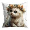 New White Cat Dream Print Pillowcase Atmosphere Decorative Cushion Pillowcase