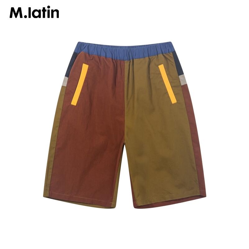 M.Latin Boys' Spliced Design Woven Casual Shorts