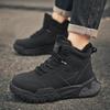 Trendy Thick Soled Sports Lace Up Comfortable Warm Ankle Boots Mens Shoes Outdoor Boots Autumn Winter Retro Workwear Shoes