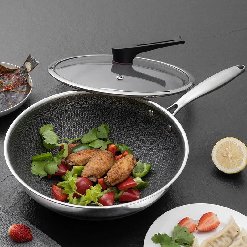 Debo 32cm Honeycomb Stainless Steel Wok