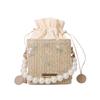 Pearl handbag women's 2025 new trendy small square bag fashion chain shoulder bag summer Internet celebrity woven bucket bag