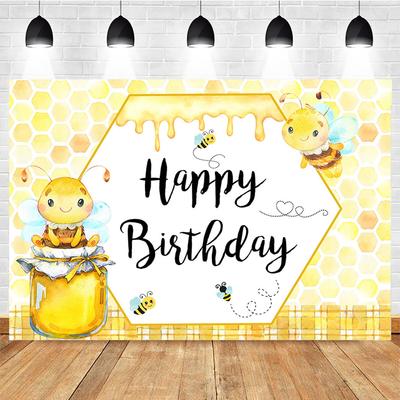 MOCSICKA Bee Birthday Backdrop Honey  Girl First  Photo Backdrops Sunflower Background for 1st  Party Studio