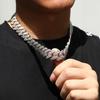 Iced Out CZ Stone Men jewelry Hip Hop Micro Pave Cuban Link Chain High Quality Heavy Chunky Necklace 2 Rows Cubic Zirconia