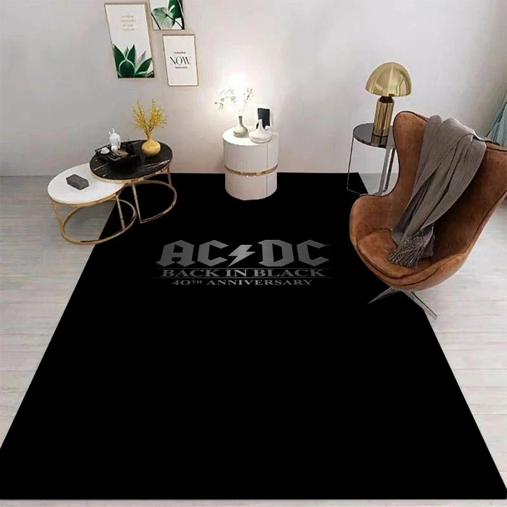 BAND A-AC-DC Prints Carpet Modern Home Living Room Decor Rugs Music Design Room Decor Floor Mat Non Slip Washable Birthday Gift