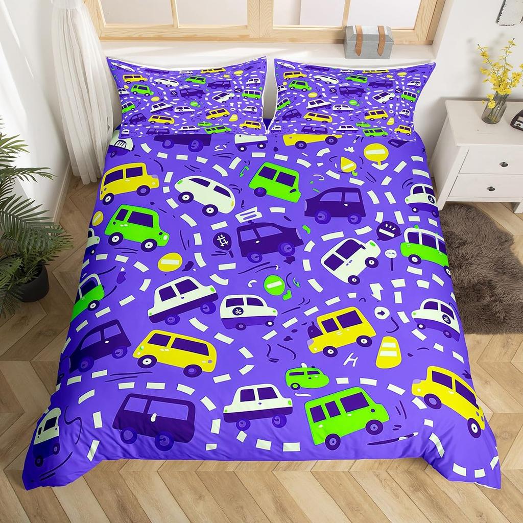 Rustic Suburb Duvet Cover Countryside House Tree Hand Graffiti Bedding Set Nature Scenery Comforter Cover Blue River Quilt Cover