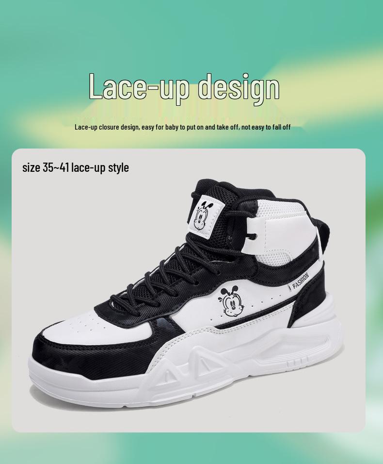 Scarpe da Skate Impermeabili in Pelle High-Top per Bambini Bobodou - Collezione Autunno 2025 per Ragazzi
