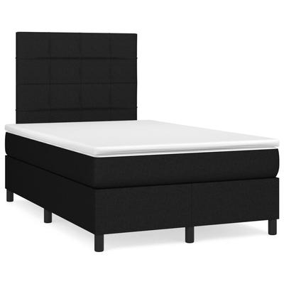 Vidaxl Continental Bed With Mattress, Black, 120X190 Cm, Fabric