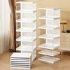 Składane pyłoszczelne pudełko na buty 1-9 poziomów Wysokoprzezroczyste Stackable Pogrubione pojemniki z pokrywkami Wielowarstwowe pudełko organizer na buty sportowe