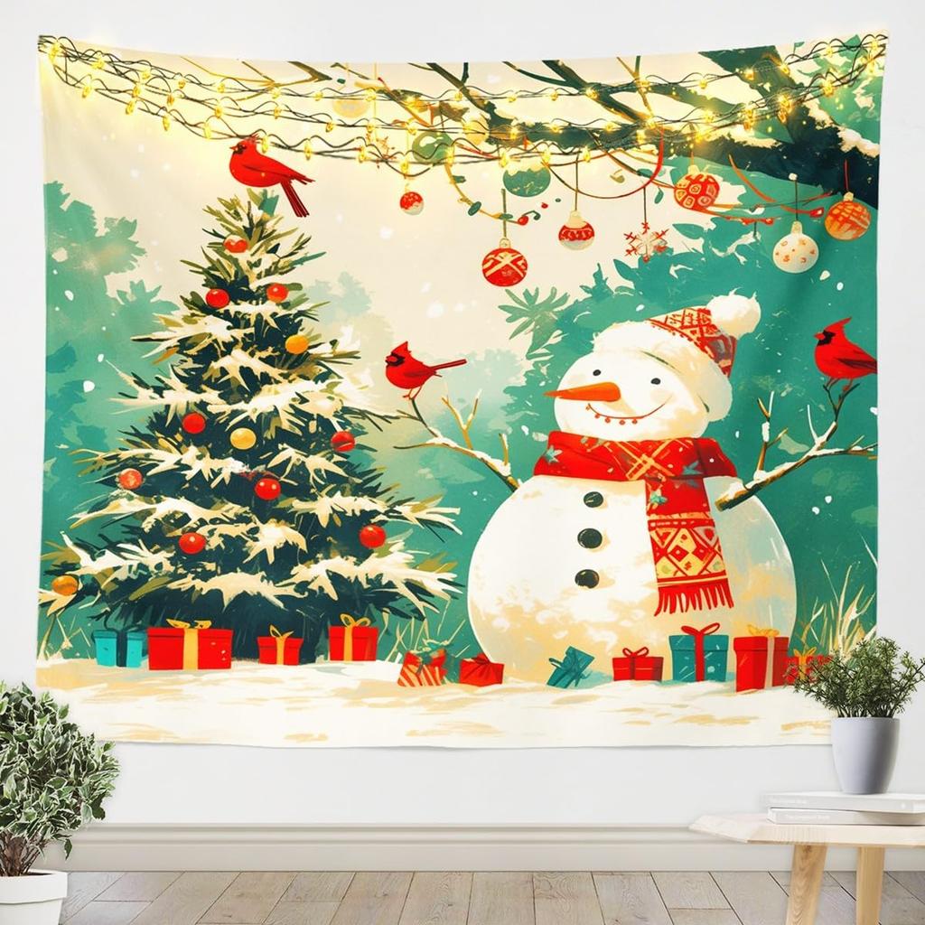 Christmas Tapestry New Year Background Wall Hanging Decoration Fireplace Stockings Gifts Hanging Cloth
