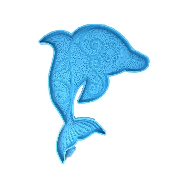 Stereo Wandbehang Silikonform Valentinstag Seepferdchen Delfin Dekoform DIY Desktop-Ornamente Anhänger Epoxidharzform
