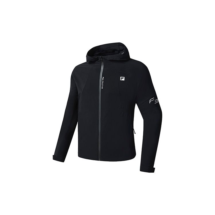 FILA Athletics Minimalist Logo Woven Long Sleeve Jacket Men Jacket Deep-Black A11M231704F-BK