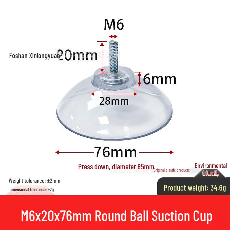 M4-M8 Transparente PVC-Saugnapf mit Gewindestange
