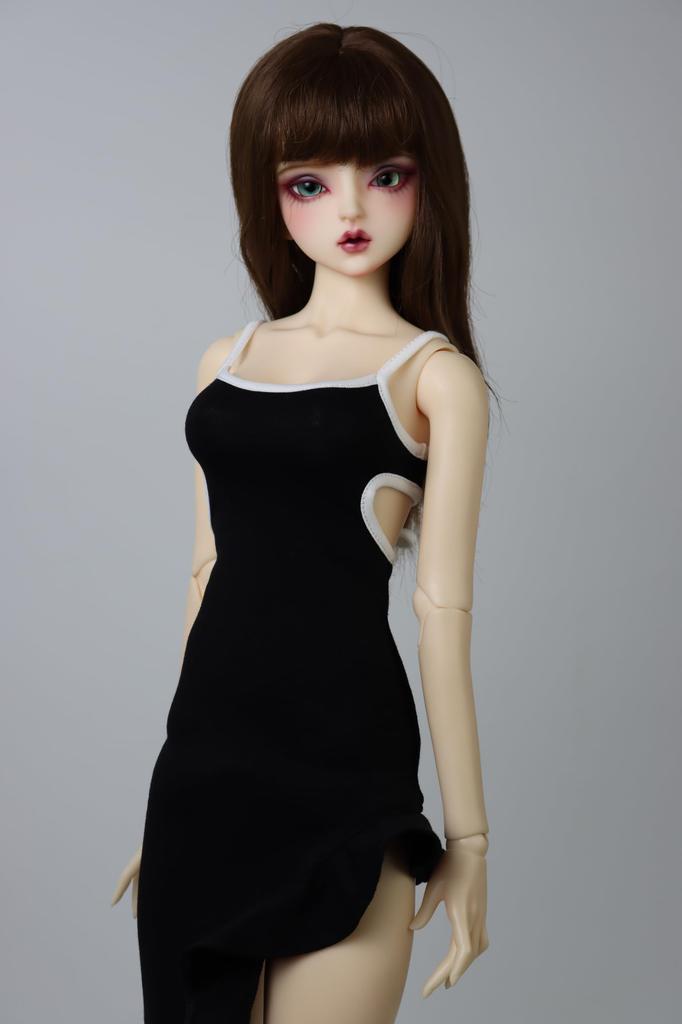 HAMRETHYPPZ 13 14 16 BJD Children's Clothing Set, BJD Children's Clothes BJD Doll Color Edge Crash Wave Skirt, Dress, Sexy Wave Skirt, Black Wave