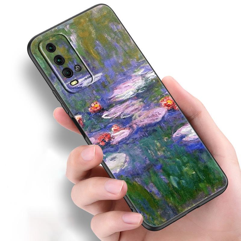 Claude Monet Silicone Phone Case For Xiaomi Redmi Note 11 10 9 8 Pro 11T 10T 10S 9S 8T 9 9A 9C 9T Black Soft Cover Coque Funda