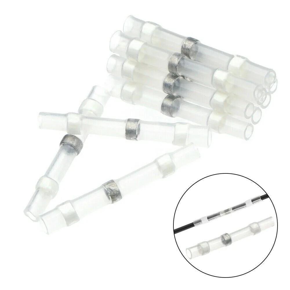 High Quality White Solder Seal Sleeve Heat Shrink Butt Connectors 100Pcs Waterproof and Versatile for Various Applications
