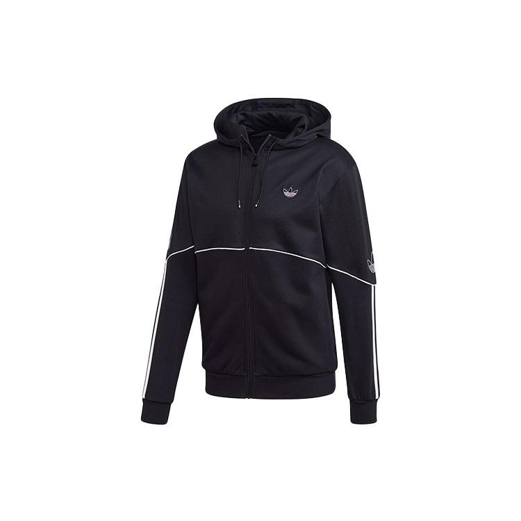 Men s adidas originals Logo Sports Hooded Jacket Black FM3871 M
