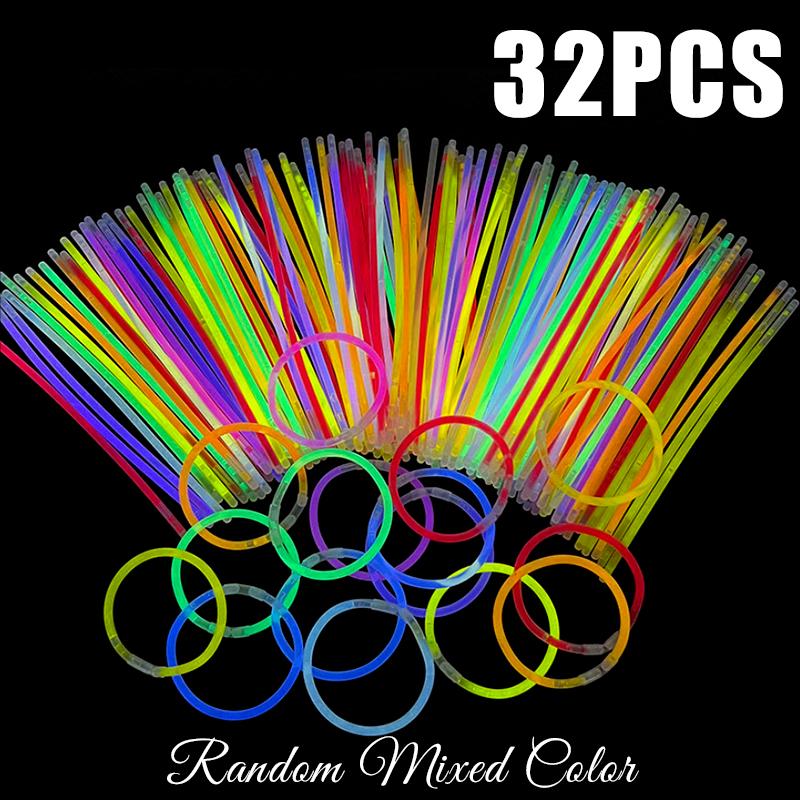 8/16/24/32PCS Luminous Sticks Assorted Colors Party Light Glow Stick Festival Classroom DIY Decorations School Rewards Gifts ZYF