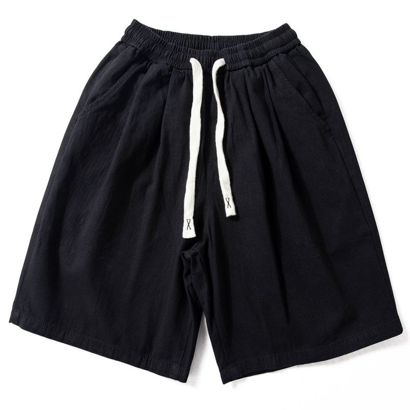 Trendy Japanese Style Drawstring Minimalist Easiest for Match Casual Shorts