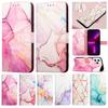 Marble Leather Wallet Case On for Xiaomi Poco X6 Pro 5G POCO M6 X5 F5 M2 PRO C51 C50 C40 Magnetic Card Slots Holder Phone Cases